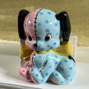 Stuffed Animal Puppy Dog Planter made in Japan circa 1950s Napco